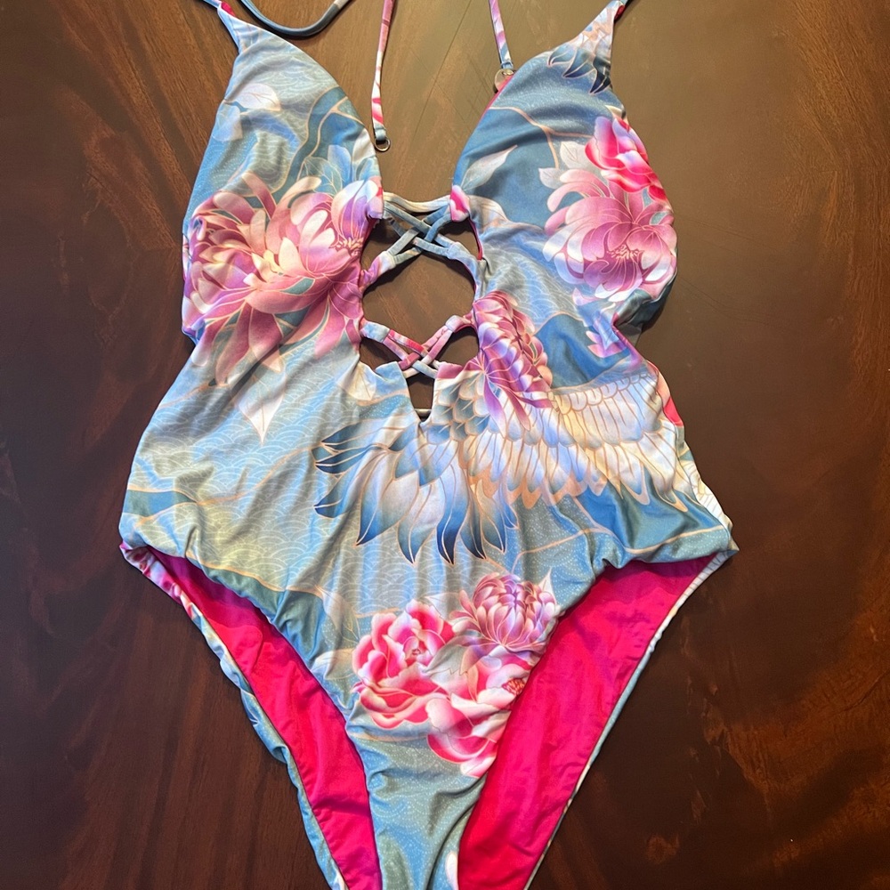 Isabella Rose One-Piece Swimsuit in Pink and Blue